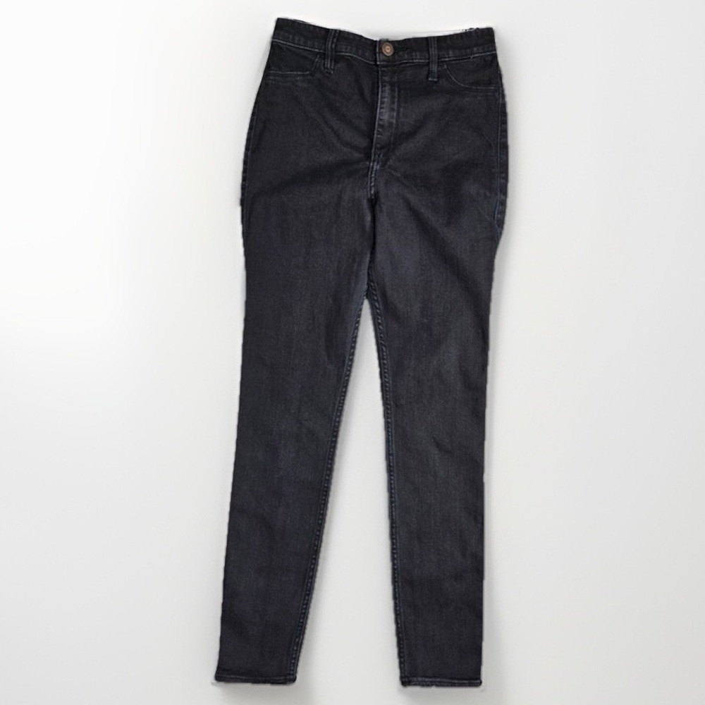 Hollister Juniors Size 5 R 27 Ultra High Rise Skinny Stretch Black Denim Jeans